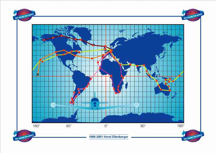 Horst's many flights across the World